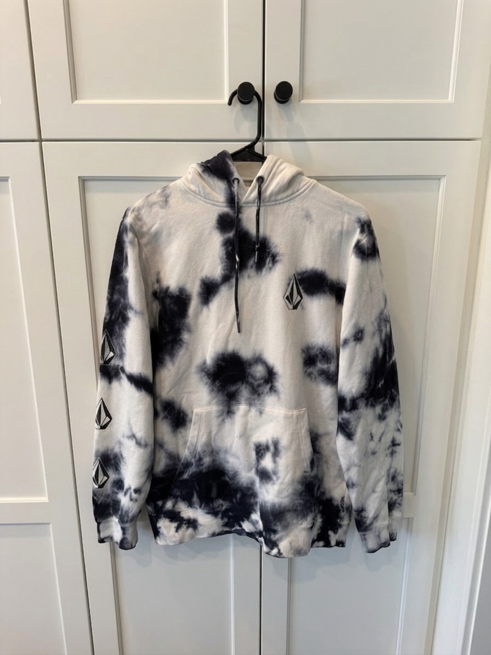 Volcom Black & White Tie-Dye Crewneck Hoodie
